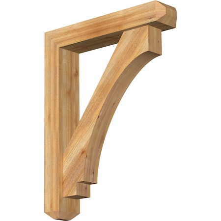 Ekena Millwork Imperial Craftsman Rough Sawn Bracket w/ Offset Brace, Western Red Cedar, 6"W x 30"D x 38"H BKT0604X30X38IMP04RWR